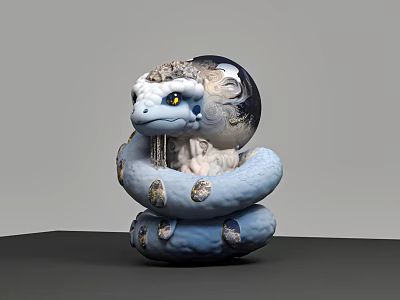 Great snake basilisk python snake 3d model