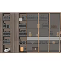 Modern Wooden Bookcase Interior With Shelves Books And Decorative Items