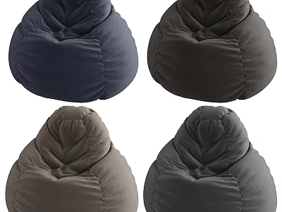 Cozy Bean Bag Chairs In Various Colors For Modern Living Room 3d model