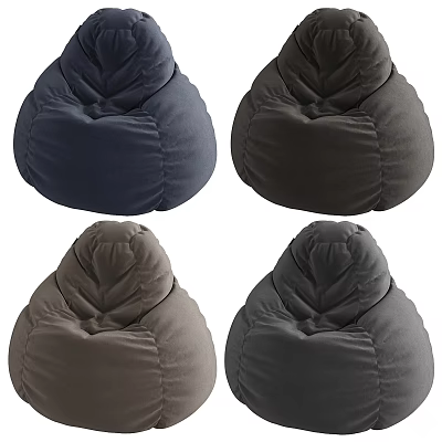 Cozy Bean Bag Chairs In Various Colors For Modern Living Room 3d model