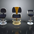 Modern Dining Chairs With Three Different Designs Black Seats Gold Accents And Metal Bases