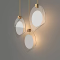 Modern Transparent Irregular Pendant Lights With Gold Metal Brackets And White Light