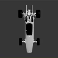 Silver Streamlined Race Car With Exposed Chassis Large Wheels And Reflective Surface 3d model
