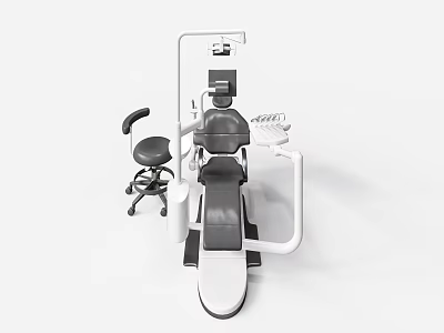 Ergonomic Medical Equipment Dental Chair With Adjustable Headrest LED Lighting Control Panel And Stool 3d model