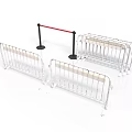 Portable Metal Barricades And Red Rail Stanchion For Crowd Control Setup