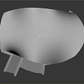 Cartoon Scene Featuring Round Platform White Curved Roof Green Pillars Beige Seats Ramp And Steps