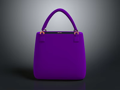 Purple Stylish Handbag With Elegant Design And Metal Accents For Daily Use 3d model
