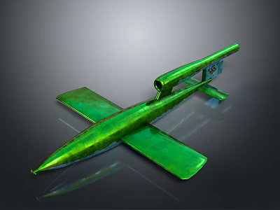 Green Shiny Aircraft Model Equipment With Smooth Surface And Wing Structure 3d model