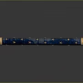 Luxurious Blue Decorative Rod Featuring Gold Stars And Golden End Caps
