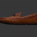Brown Leather Moccasin Shoes with Tassel Detail and Stitched Upper Design for Men