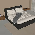 Double bedside table carpet table lamp 3d model
