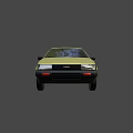 Yellow Classic Two Door Car With Black Stripes And Vintage Design Front View