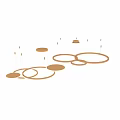 Modern Circular Ring Chandelier Design With Multiple Hanging Rings And LED Light