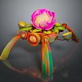 Mechanical Creature Design With Pink Flower And Colorful Legs Structure
