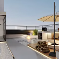 Modern Roof Garden Design Featuring Outdoor Seating Plants Umbrella Lighting And Gravel Floor