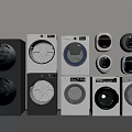 Various Modern Washing Machines With Different Designs And Front Load Styles 3d model