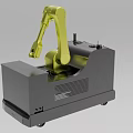 Industrial Robotic Arm Equipment With Yellow Arm And Gray Mobile Base