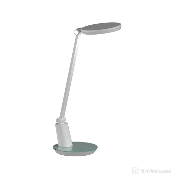 Modern Adjustable Desk Lamp with Flexible Arm and Glass Base Design 3d model 