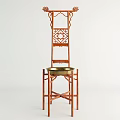 Traditional Wooden Dressing Table with Intricate Carvings and Golden Basin Stand
