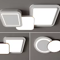 Modern Ceiling Lights With Square And Round Shapes For Home Interior Lighting 3d model