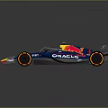 Red Bull Formula 1 Race Car With Oracle Bybit Logos And Blue Body Design