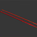 Two Red Long Weapons With Smooth Shafts And Pointed Tips For Combat