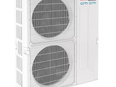 High Performance White Air Conditioner Fan With Double Blades Outdoor Unit 3d model