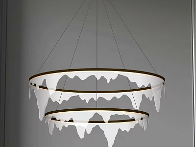 Modern Double Ring Chandelier With Icicle Decorations And Contemporary Design 3d model