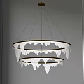 Modern Double Ring Chandelier With Icicle Decorations And Contemporary Design