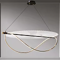 Modern Chandelier With White Disc Gold Crescent And Black Accent Lighting
