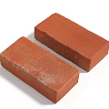 Two Red Stone Bricks With Textured Surface For Construction Projects 3d model