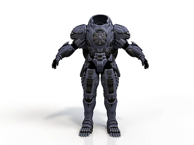 Futuristic Sci Fi Mechanical Armor Warrior Character With Full Body Armored Design And Helmet 3d model