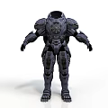 Futuristic Sci Fi Mechanical Armor Warrior Character With Full Body Armored Design And Helmet
