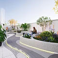 Rooftop Courtyard Garden Design With Various Plants Seating And Leisure Areas