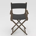 Stylish Director's Chair With Wooden Frame Black Seat Backrest And Crossed Legs Design