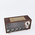 Vintage Wooden Radio Speaker With Classic Dial Knobs And Control Panel Design 3d model