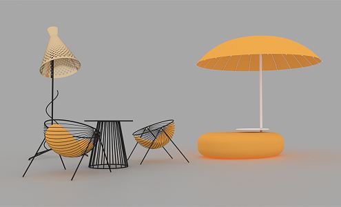 Modern Outdoor Tables and Chairs 3d model