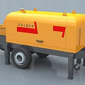 Industrial Yellow Concrete Delivery Pump With Mobile Wheels And Red Logo