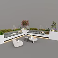 Outdoor Plant Combination With Sofa Seating Coffee Table And Greenery Arrangement