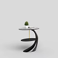 Modern Minimalist Side Table With Marble Top Black Gold Frame Succulent And Book