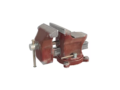 Heavy Duty Red Metal Bench Vise For Industrial Workshop Clamping Equipment 3d model