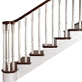 Classic Home Staircase With Wooden Treads White Balusters And Curved Railings