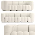 Modern Beige Sectional Sofa With Modular Block Design And Soft Upholstery 3d model