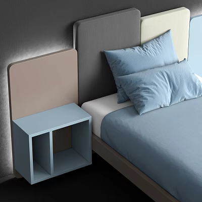 Nordic Single Bed Fabric 3d model