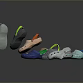 Colorful Clogs In Blue Green Orange Pink And Gray For Daily Living Use