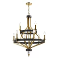 Modern Gold And Black Metal Frame Chandelier With Multi Tiered Design And Candle Lights