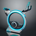 Modern Futuristic Exercise Bike with LED Light Ring and Ergonomic Design