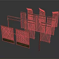 Metal Frame Fence And Gate Structures With Lattice And Wooden Panels Design