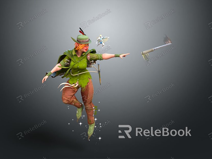 Female Elf Cartoon Witch Magic Witch Magic Girl Magician Elf Mage Warlock Wizard model