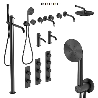 Modern shower faucet 3d model